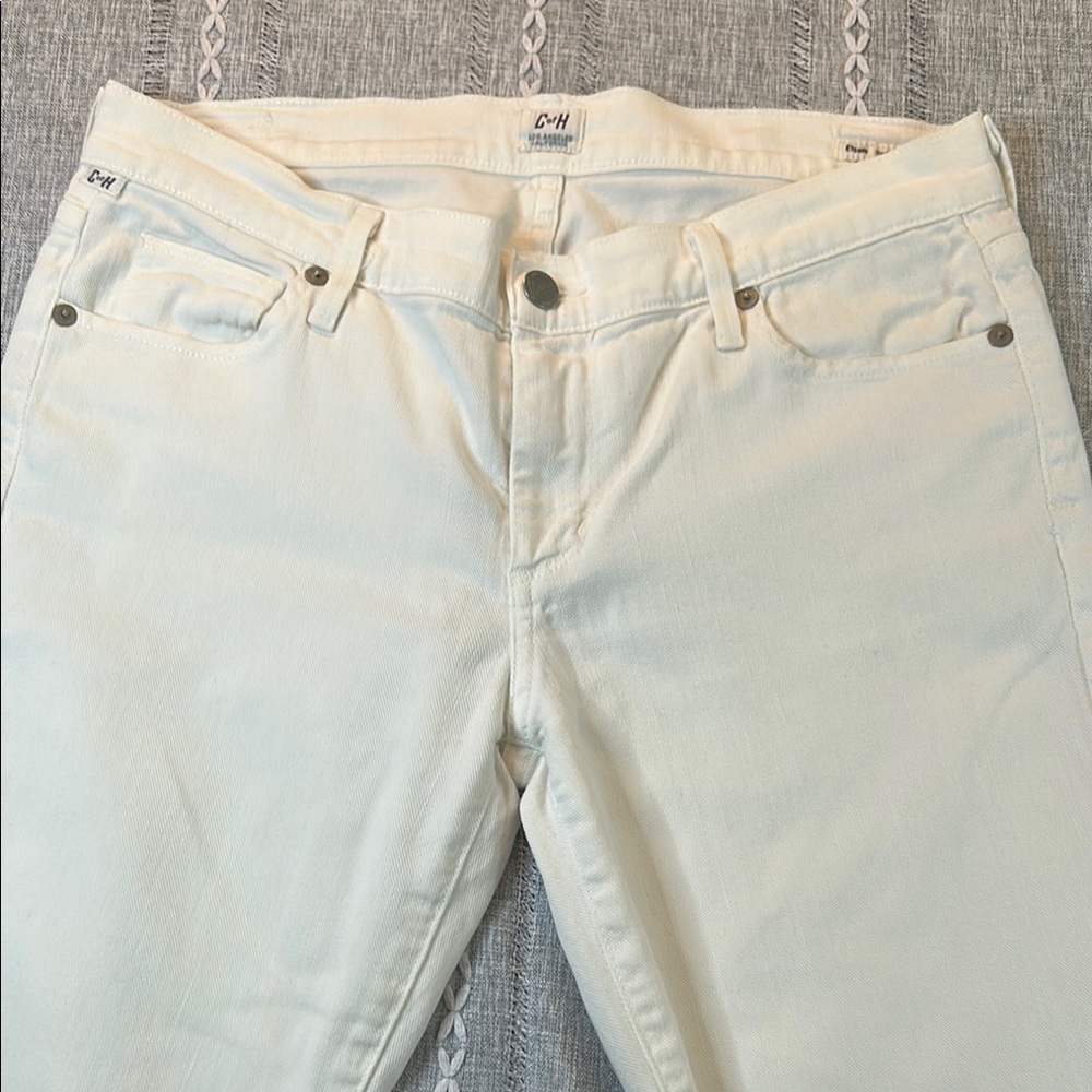 Citizens Of Humanity White Elwin Straight Leg Med-Rise Jeans